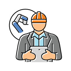 Obraz na płótnie Canvas industrial engineer worker color icon vector illustration