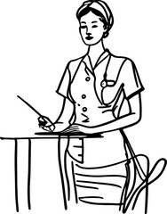 Nurse sketch drawing illustration