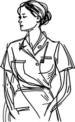 Nurse sketch drawing illustration