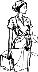 Nurse sketch drawing illustration