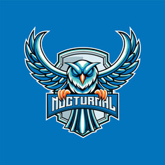 Obraz premium Vector owl mascot logo for sport and esport isolated