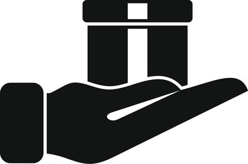 Return hand box icon simple vector. Service shop. Retail store