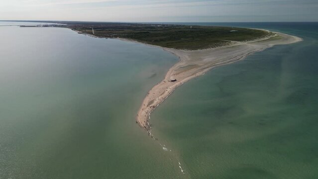 Aerial of Skagen Grenen Peninsula, Denmark
