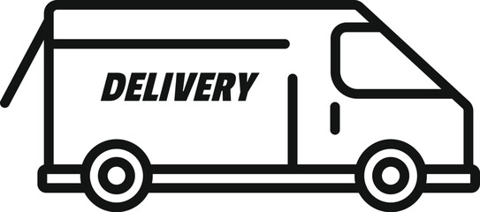 Delivery parcel van icon outline vector. Return box. Service shop