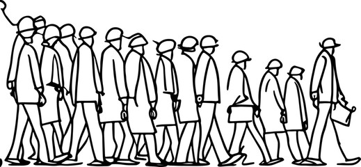 Demonstrators sketch drawing illustration