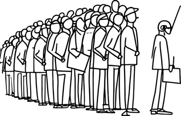 Demonstrators sketch drawing illustration