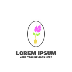 Flowers And Oval Frames Logo. Easy To Edit. EPS 10
