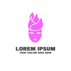 Flower And Face Logo. Easy To Edit. EPS 10
