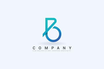 Stylish Letter B White Signature Logo Design Template