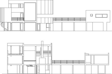 sketch vector illustration of future modern house