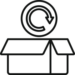 Return empty box icon outline vector. Parcel product. Secure store