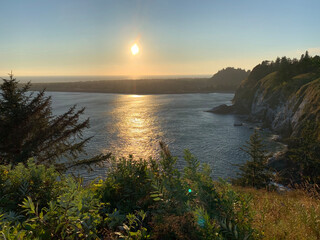 sunset over the river