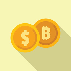 Success money convert icon flat vector. Finance invest. Result plan