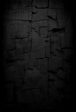 Wood-burned charcoal texture, coal-fired wood, background texture black, GENERATIVE AI