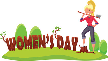 Women's Day design. Illustration of Women’s. Greeting card. Vector illustration. Women's empowerment