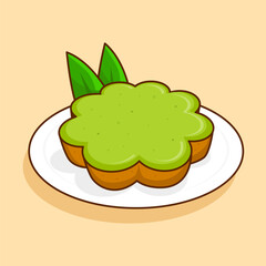 Bolu Kemojo Cartoon Vector Illustration. Indonesian Traditional Dessert - EPS 10 Vector