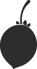 Shea silhouette. Vector botanical shape of karite branch, leaves, form of raw nuts. Black print. Nature organic essential oil