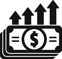 Cash invest icon simple vector. Finance money. Success bank