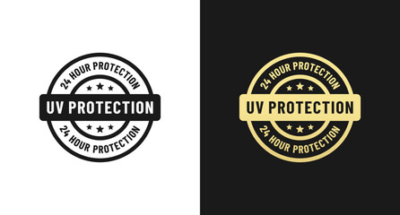 UV Protection Label Vector or UV Protection Mark Vector Isolated in Flat Style. UV Protection Vector. UV Protection label vector for skincare product design element. Simple label vector isolated.