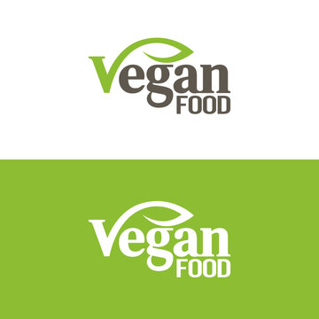 Vegan food icon set badge sign. Bio, Ecology, Organic logos and badges, label, tag. Green leaf on white background. Vector illustration.