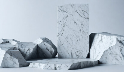 Aesthetic Marble Stone Background for Product Display | Generative AI