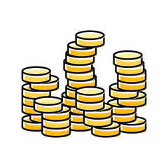 stack finance currency color icon vector illustration