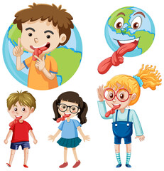 Tongue twister cartoon concept