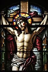 Jesus Stained glass church window