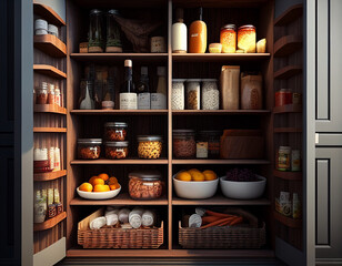 An Illustration of a Well Organized Pantry | Generative AI