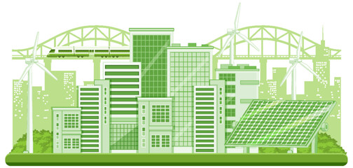 Fototapeta premium Green energy vector concept