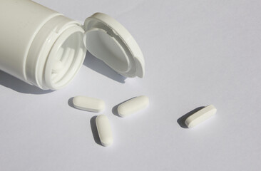 medicine cabinet and pills isolated white background.
