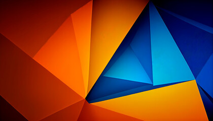 Blue and orange, tangerine and teal, abstract geometric background composition 