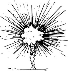 Explosion sketch drawing illustration