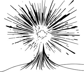 Naklejka premium Explosion sketch drawing illustration