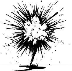 Explosion sketch drawing illustration