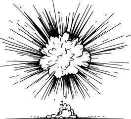 Obraz premium Explosion sketch drawing illustration
