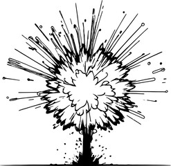 Explosion sketch drawing illustration