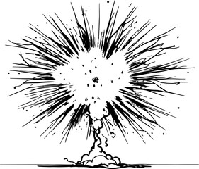 Explosion sketch drawing illustration