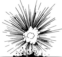 Obraz premium Explosion sketch drawing illustration