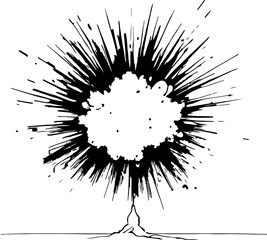 Explosion sketch drawing illustration