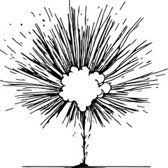 Explosion sketch drawing illustration
