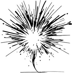 Explosion sketch drawing illustration