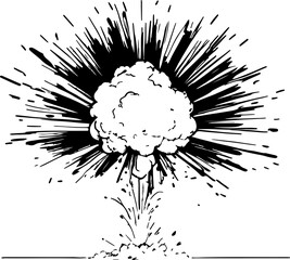 Explosion sketch drawing illustration