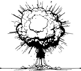 Explosion sketch drawing illustration