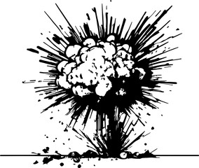 Explosion sketch drawing illustration