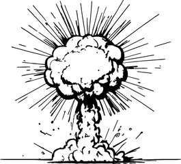 Explosion sketch drawing illustration