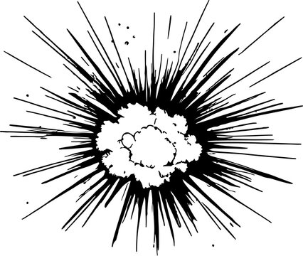 Explosion sketch drawing illustration