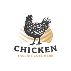 Fototapeta na wymiar isolated hen logo. chicken poultry logo design template