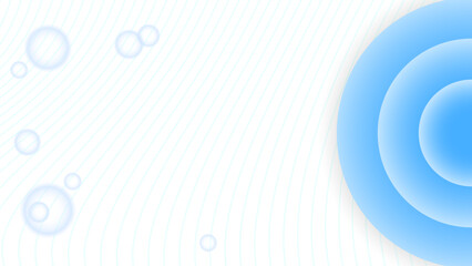 pastel blue wavy line, bubble and circle elements on white background. minimal, simple and clean concept. used for background, backdrop, banner, wallpaper, copy space or landing page
