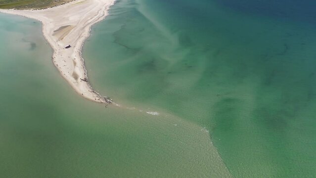 Aerial Grenen Peninsula Top, Skagen, Denmark